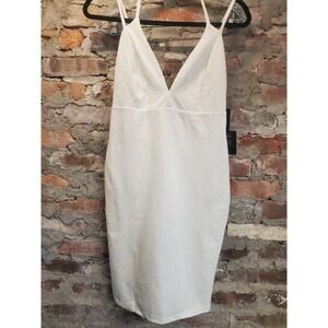 New Lulus Dress Womens Size L Large White Spaghetti Straps Formal T